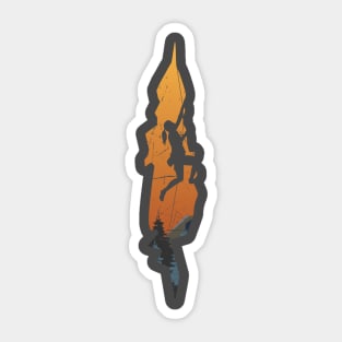 Aim High Mountain Climber Design Sticker